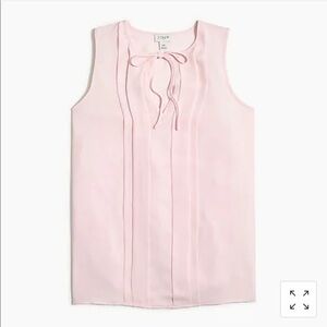 J crew Sleeveless pleated tie-neck top blouse‎ pink